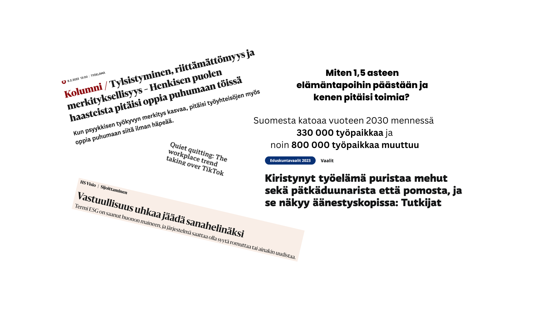 Työelämä oireilee – haasteet tämän klikkiotsikon takana